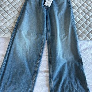 Zara Light Blue Wide Leg Jeans